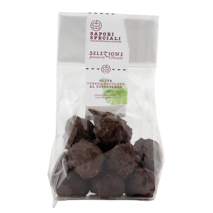 Olive Ascolane Candite ricoperte di Cioccolato Fondente